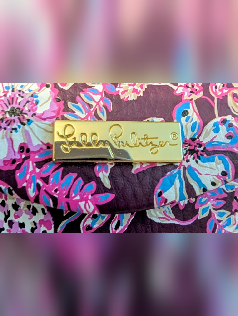 Lilly Pulitzer Floral Jewelry Travel Case in Plum Pink Blue - Picture 2 of 12